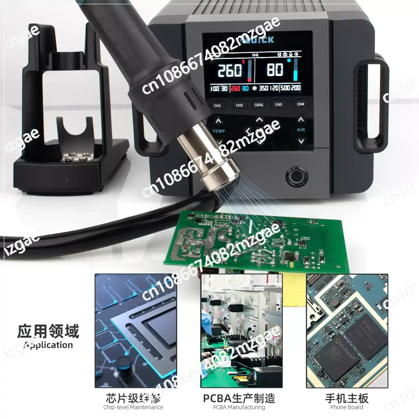 High-Power 861 Pro Hot Air Rework Station 1300W with Voice Control, Heat Gun Blower Soldering Tool for PCB Repair