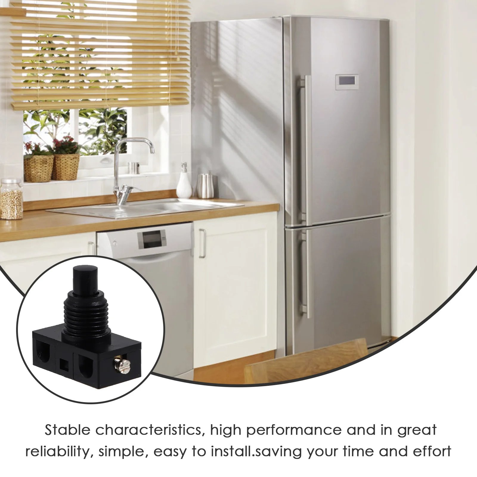 3pcs Foot Switch Push Button Self-Reset Light Switches Wired Mounting Momentary Copper Buttons Simple Color for Appliances