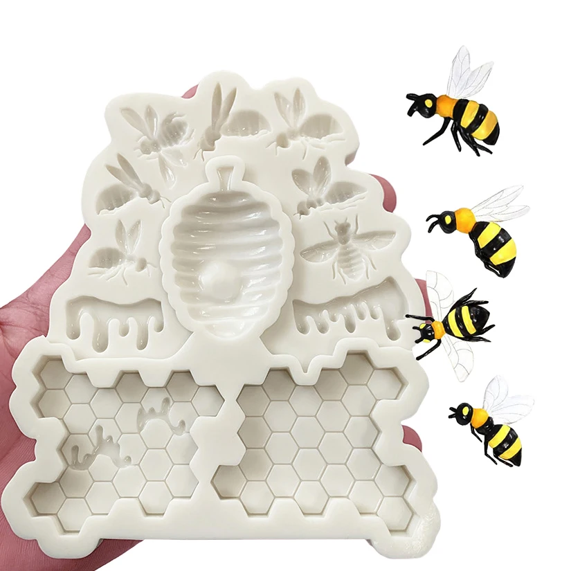 Honeycomb Bee Silicone Mold Sugarcraft Cupcake Baking Mold Resin Tools Fondant Cake Decorating Tools