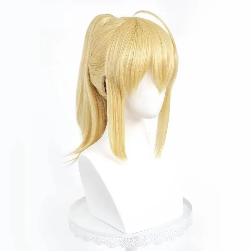 Peluca de Cosplay CySaber FateGO con estilo, peluca recta corta sintética, rey Arthur, Anime Coser, chica bonita, alta calidad, Halloween Wi
