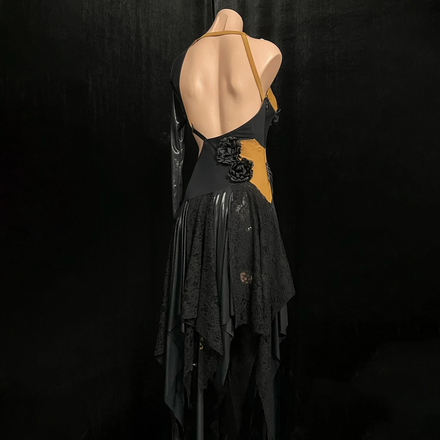 Latin Dance Adult Children'S Dress AB Stone High-End Custom Pleated Ribbon Skirt Precisely Tango Women'S Clothing