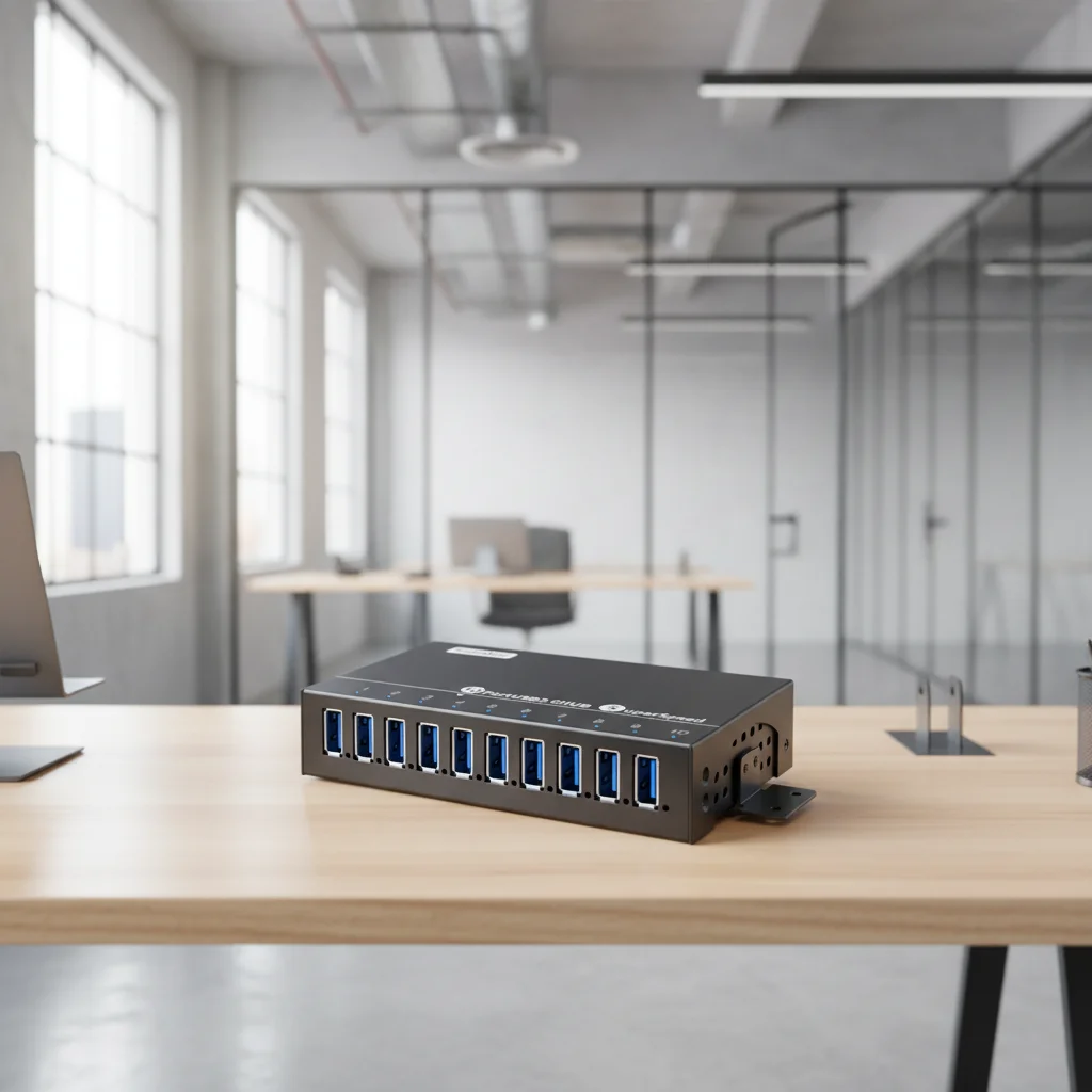 

10 Port USB 3.0 Hub Docking Station Fast Data Transfer & Smart Charging for Phone, Tablet, SSD, Printer