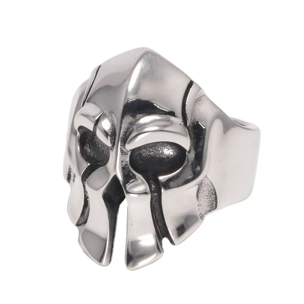 Cool Real Solid 925 Sterling Silver Sparta Helmet Ring Men Simple Warrior Rings Biker Jewelry Gift for Him