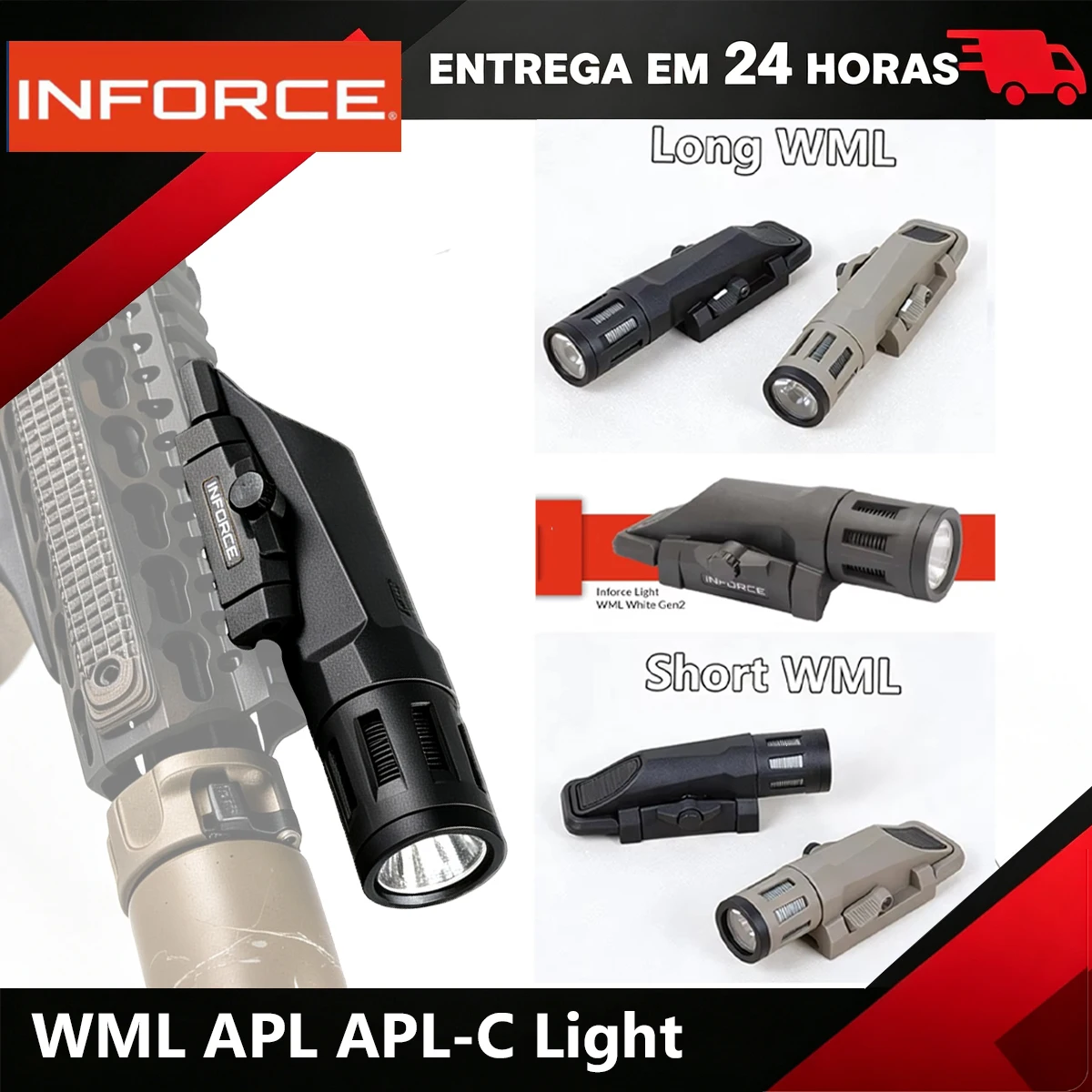 inforce-wml-ledストロボライト-ロングショート-ナイロン製-モメンタリーコンスタント-apl-g19エアソフトタクティカルハンティングフラッシュライト-ar15-20mmレール用