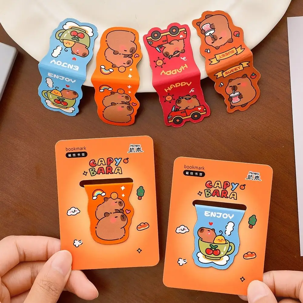 Magnetic Bookmark Kawaii Capybara Book Clip Page Holder Stationery Gift Book Accessories School Supplies Small Students Gift