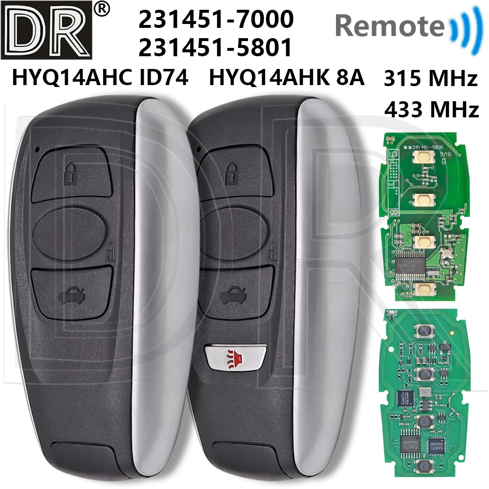 Great HYQ14AHK HYQ14AHC 8A/ID74 Chip Proximity Car Remote Key For Subaru Impreza Legacy BRZ Crosstrek Forester Outback Ascent