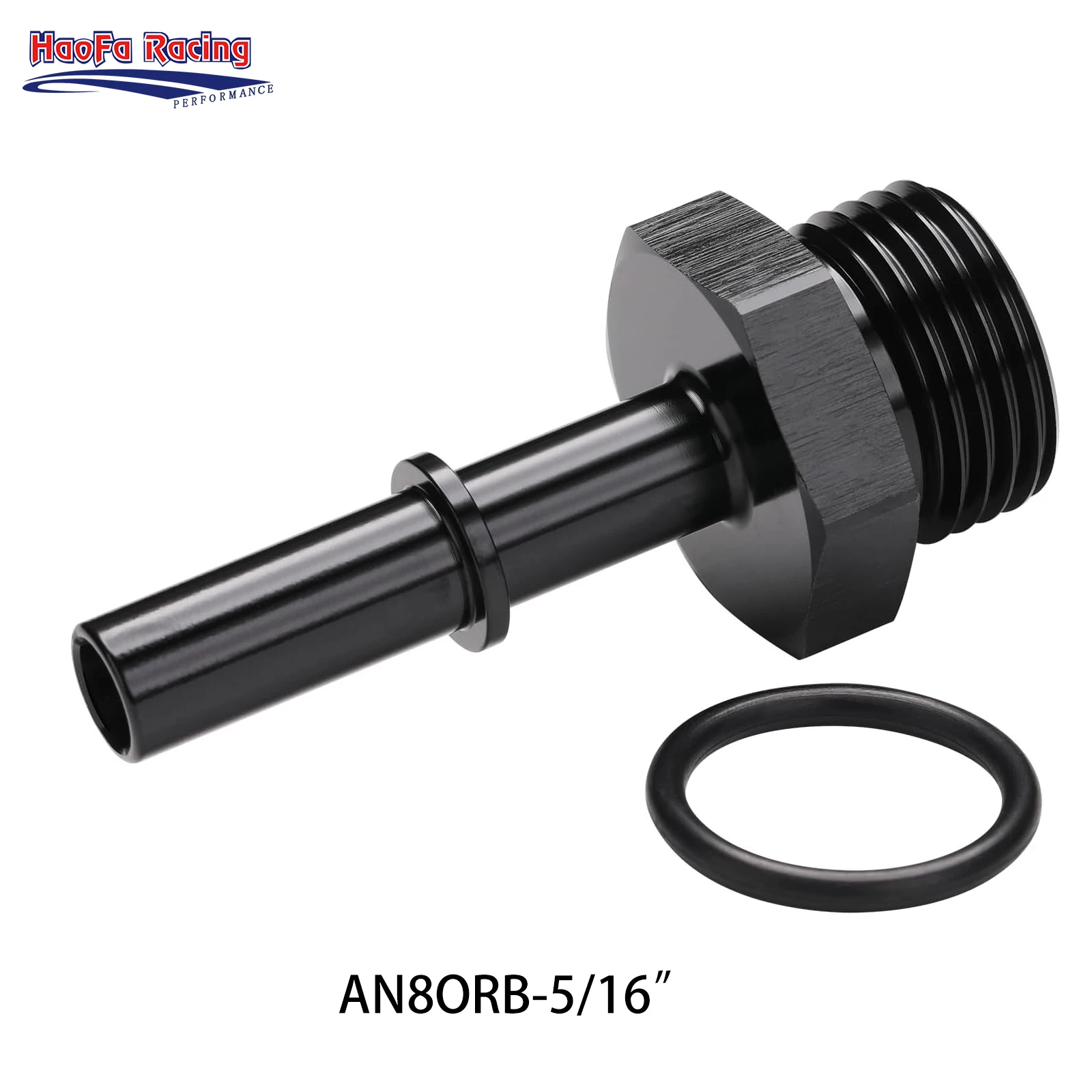 

AN8 -8ORB Male to 5/16" SAE Quick Disconnect Connect Male Push On EFI Fuel Fitting Adapter Straight Aluminum Black