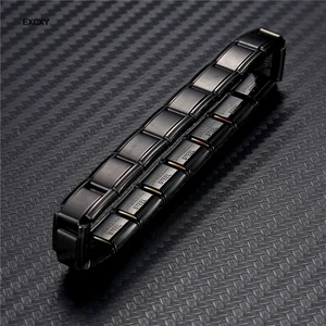 Excxy New Women's Jewelry 9mm幅イタンリアン弾性チャームブレスレットファッションステンレス鋼バングル 8ベストセールスイタリアのステンレススチールジュエリー - 3