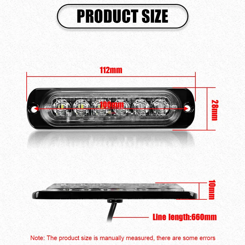 6LED Car Side Signal Light Grill Breakdown Auto Truck Trailer Beacon Lamp LED Amber Side Lights 12V 24V Front Grille Lamps