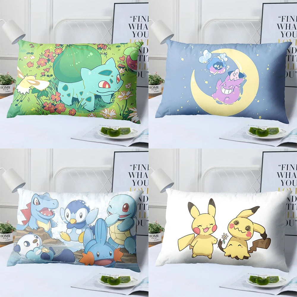 Cartoon Pokémon printed pillowcase home bedroom room decoration bed sleeping pillowcase living room sofa cushion cover