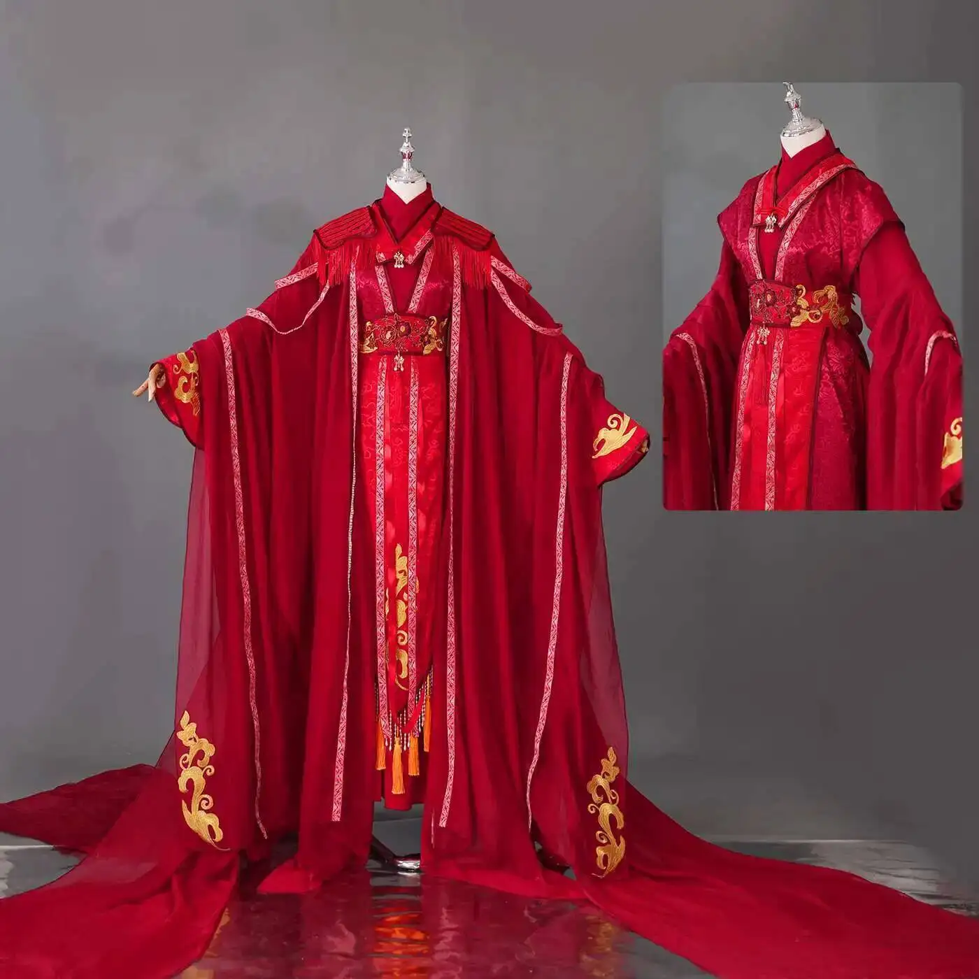 Robe de mariage Grand Maître Envy Of Demonic, Hanfu ancien, vêtements de Wei Wuxian, costume de cosplay Lan Wang Ji, ensemble complet
