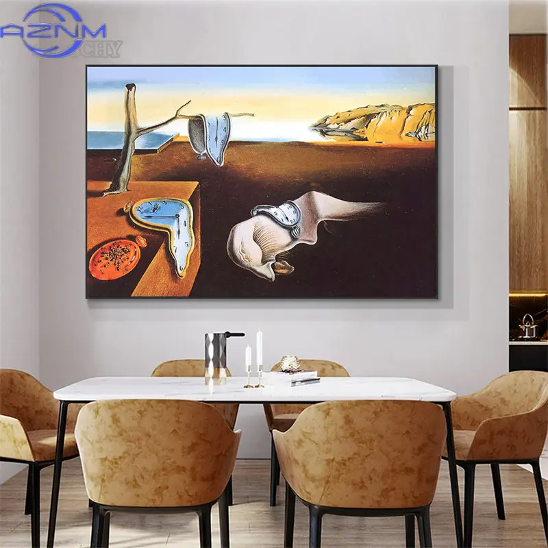 Famous Artist Salvador Dali,Van Gogh,Gustav Klimt Art Paintings Canvas Prints Posters Wall Art Hanging Pictures for Living Room view 2
