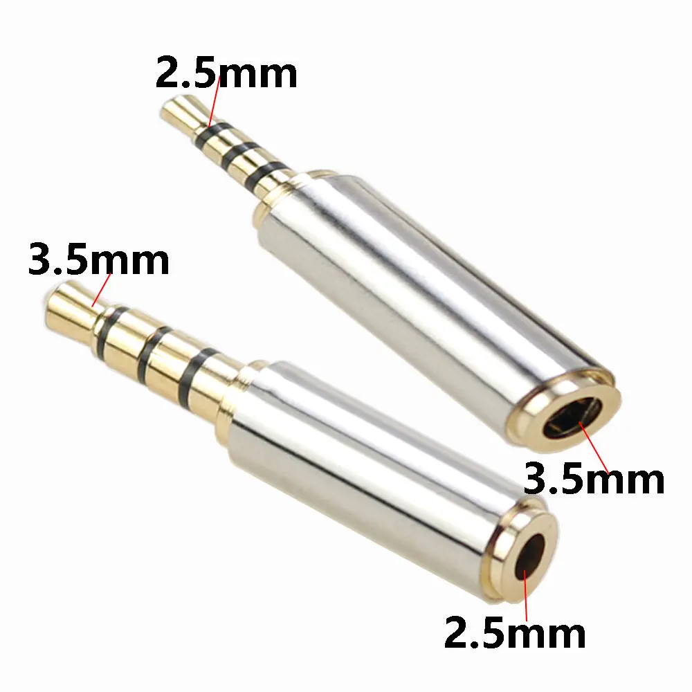 2.5mm Male to 3.5mm Female Plug Connector Jack 3.5 mm to 2.5 mm Audio Adapter for Aux Speaker Cable Stereo Headphone Headset Mic