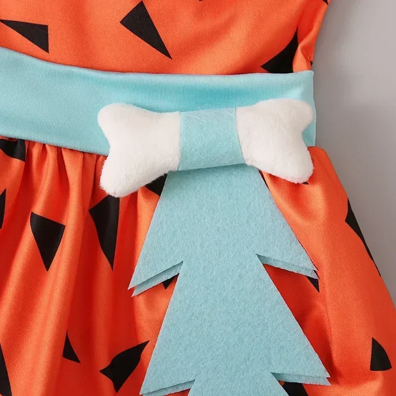 Baby Prähistorisches Höhlenmensch-Cosplay-Outfit Kleinkind Primitives Bedrucktes Kleid mit Shorts Kinder Geburtstags-Foto-Party-Kostüm – Detail 14