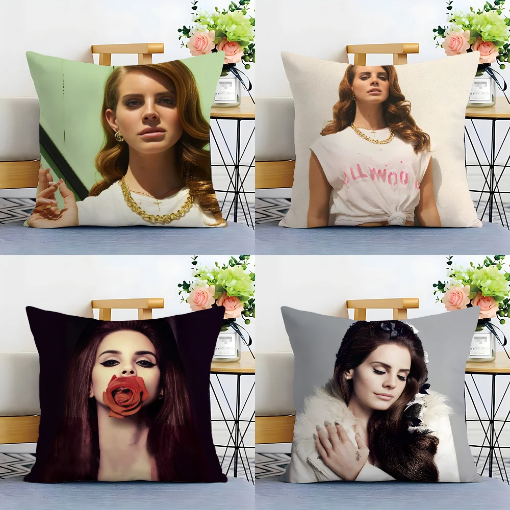 L-Lana Del R-Reys Singer Pillow Case Plush Fabric Soft  Pillowcase Double Sided Print Cushion Cover Household Gifts