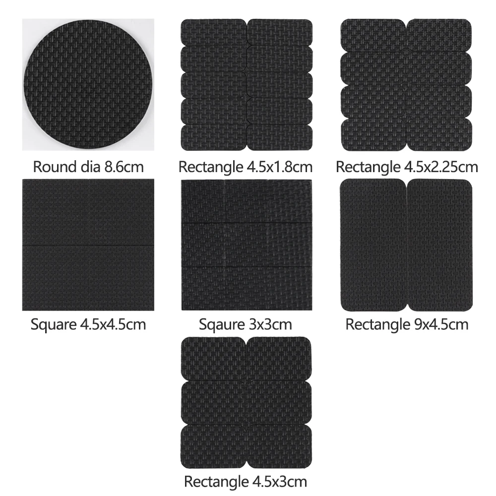 1/2/4/6/8/9/10Pcs Rubber Pads For Chair Legs Anti Slip Mat Bumper Damper Mute Square Self Adhesive Table Feet Floor Protector image 6