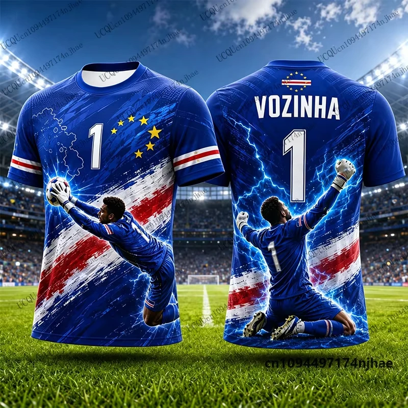 2026 New Cape Verde Special Vozinha #1 Print Football Jersey Children T-shirt Sports Training Men‘s Tees Casual Kids/Adult Tops