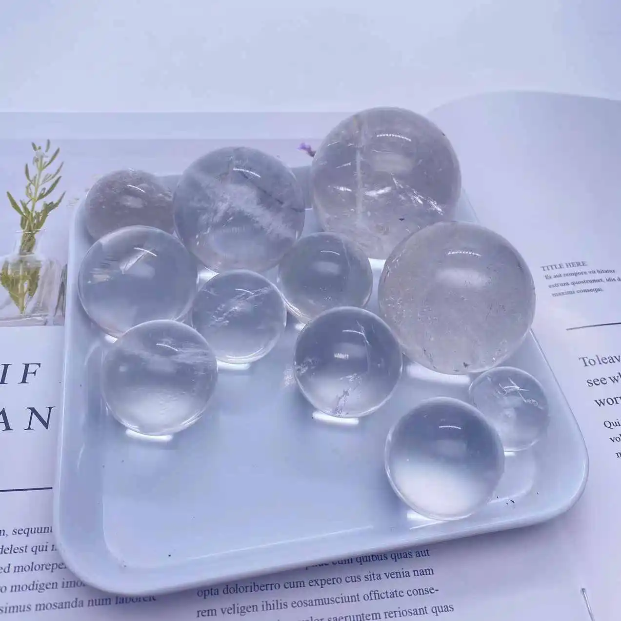 Dia 6-47mm Natural non-porous Transparent Crystal Ball Polishing Quartz Solid Balls for Collection Specimen FengShui Home Decor