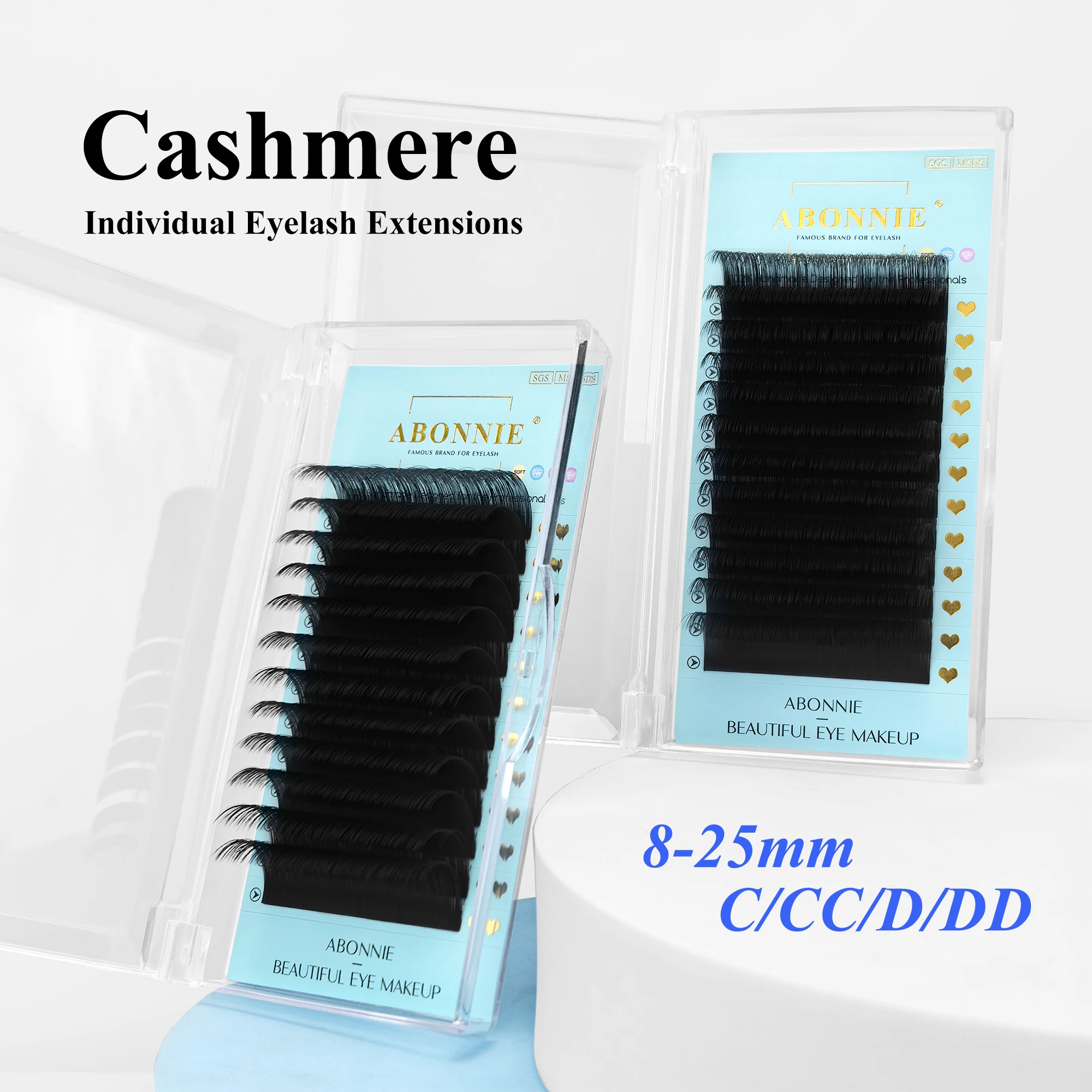 Abonnie Cashmere Lashes Classic Eyelash Extensions Russian Volume Matte Black Eyelashes