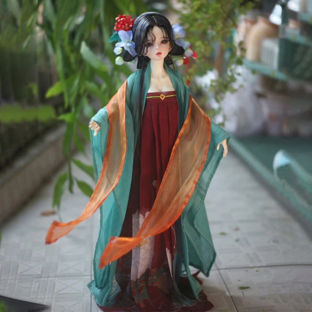 

1/4 1/3 Scale Ancient Costume BJD Clothes Chinese Hanfu Fairy Long Dress Outfit for BJD/SD SD13 Big Girl Doll Accessories C2350