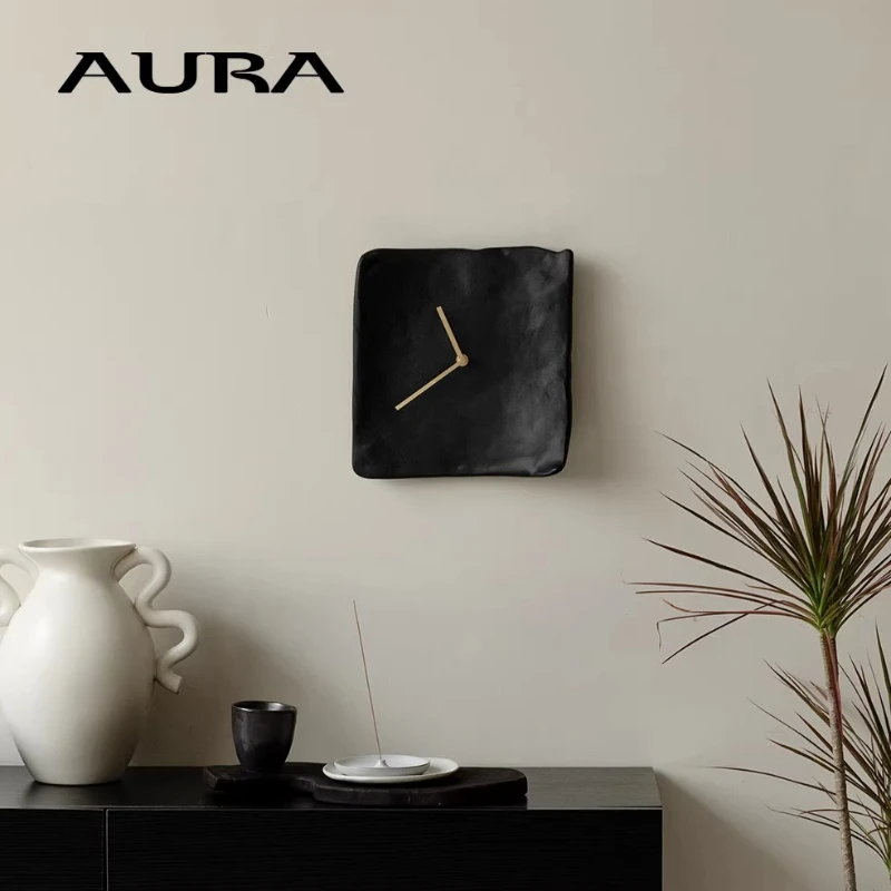 Middle-aged Creased Wall Clocks Black Niche Creative Simple Wall Clocks Nordic Melancholic Home Decor Relojes De Pared ZY40BGZ