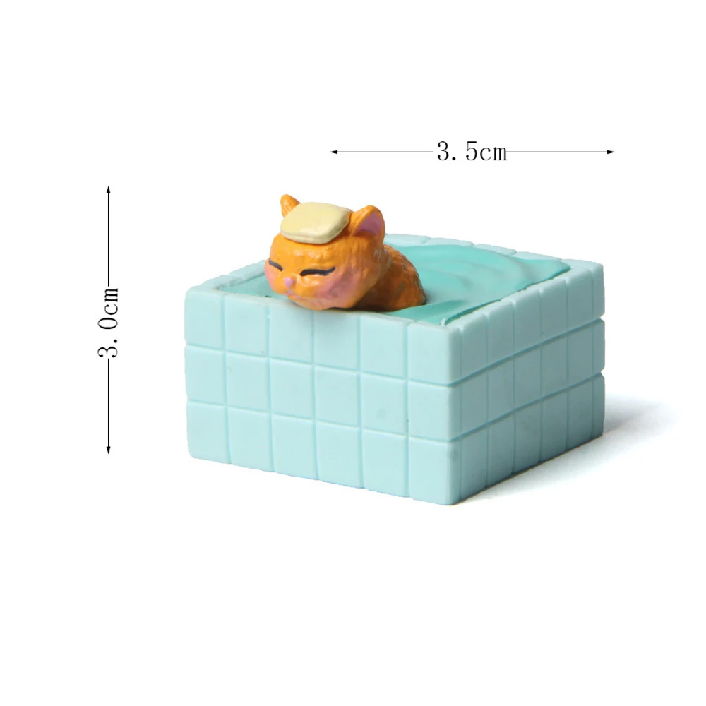 Mini Dusche Katze Ornament Miniatur Figuren Kätzchen Statue Geschenk Spielzeug für Kinder Kinder Baby Zimmer Topf Hause Dekoration Garten Werkzeuge – Detail 14