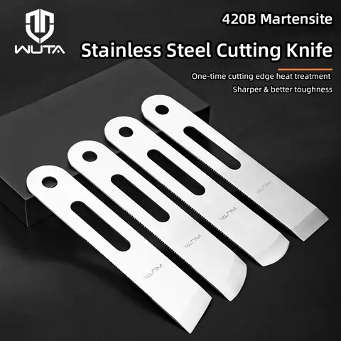 WUTA Design Professional Leather Thinning Knife Skiving Tools DIY Craft Cutting Sharp Round/Flat/Slanted Blade,Right/Left Handed