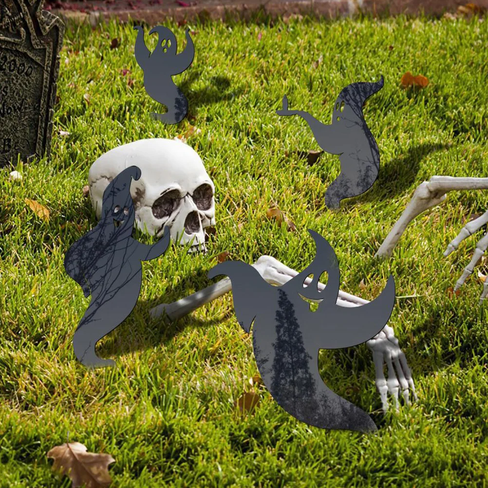 

2Pcs Halloween Ghost Stake Yard Sign Durable Outdoor Lawn Decoration Yard Art Ornament Festive Halloween Decor