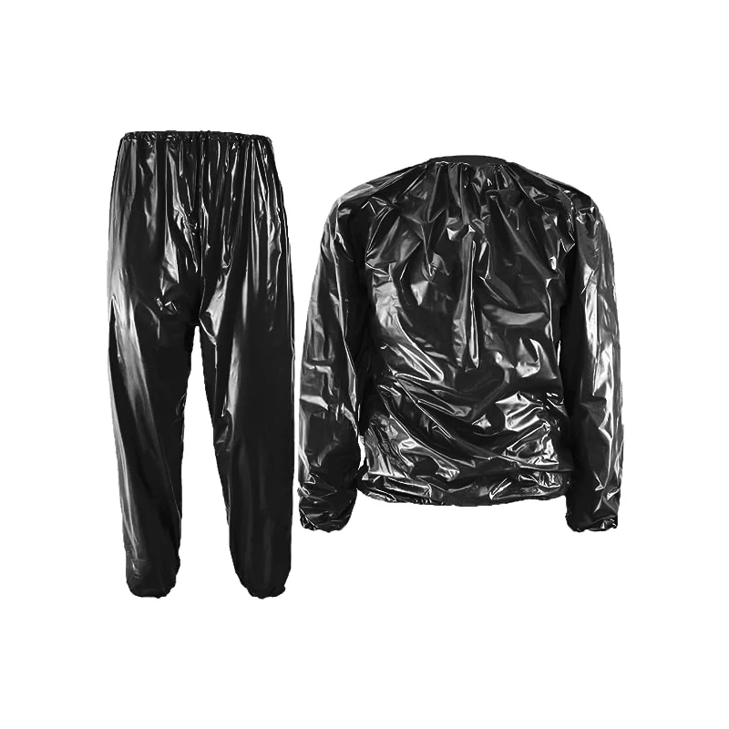 Sweat Sauna Suit for Gym Workout Exercise Unisex PVC Sweat Suit Anti-Rip Sauna Weight Loss Heavy Duty