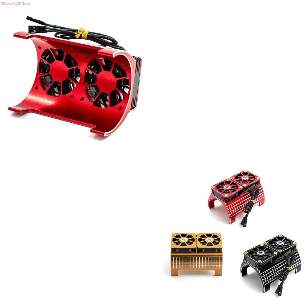 D0JC 4985 1717 Motor Heat Sink High Speed Dual Fan Radiator for ARRMA 1/5 Scale Truck