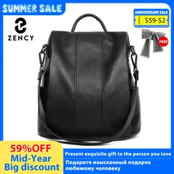 Zaino da donna Zency in vera pelle da viaggio, casual, per pendolari, borsa da scuola semplice e alla moda, classica borsa da donna