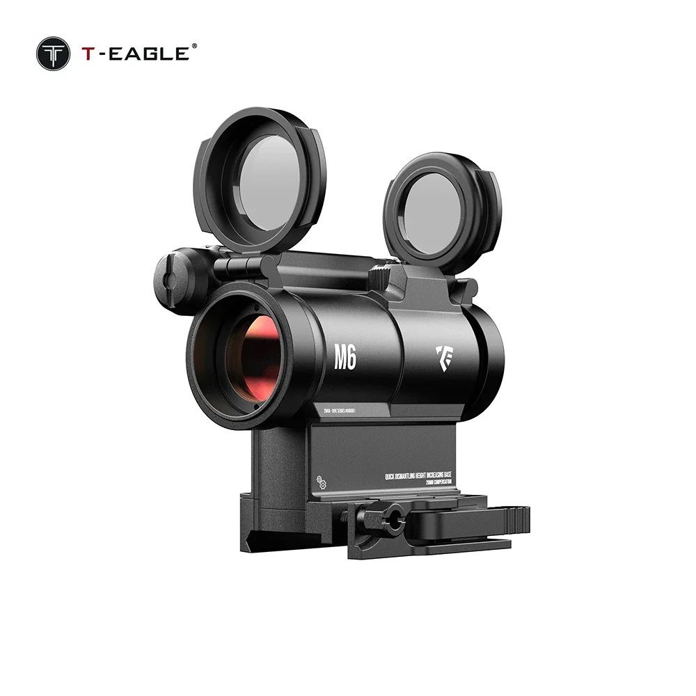 T‑Eagle M6 1X25 Red Dot Sight 4MOA Reflex Optic Scope QD Quick Release High Mount Flip‑Up Lens Cover for Picatinny Rail Hunting