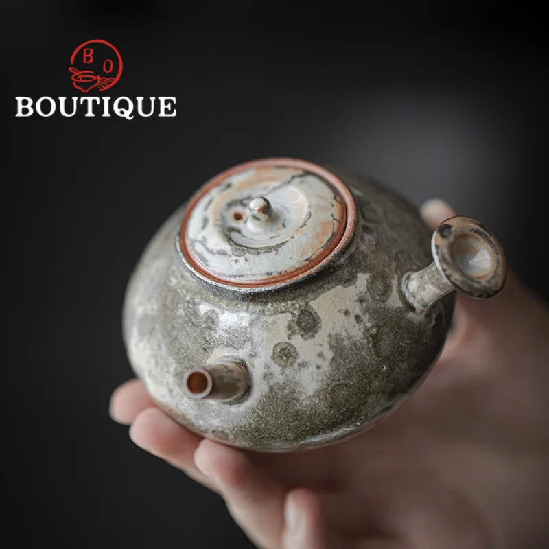 Japanese Ink Wood-fired Porcelain Teapot Elegant Pot Household Tea Brewing Kettle with Ball Hole Teaware Accessories Ornaments