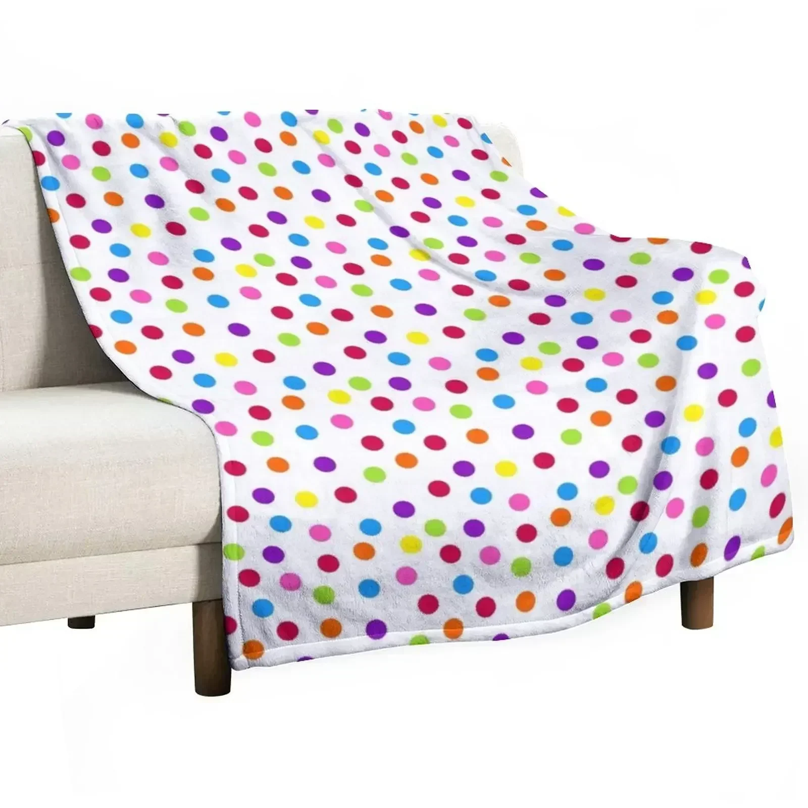 Rainbow Multi-color Confetti Polka Dot Throw Blanket heavy to sleep Polar Extra Large Throw Luxury Thicken Blankets