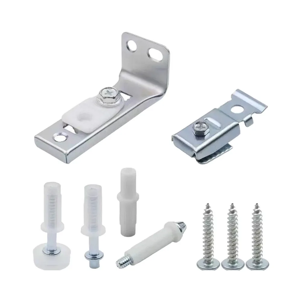 For Double Folding Door Adjustable Top Hinge Bracket Kit - Stainless Steel 5x5x10cm for Laundry Closet Sliding Wardrobe Doors
