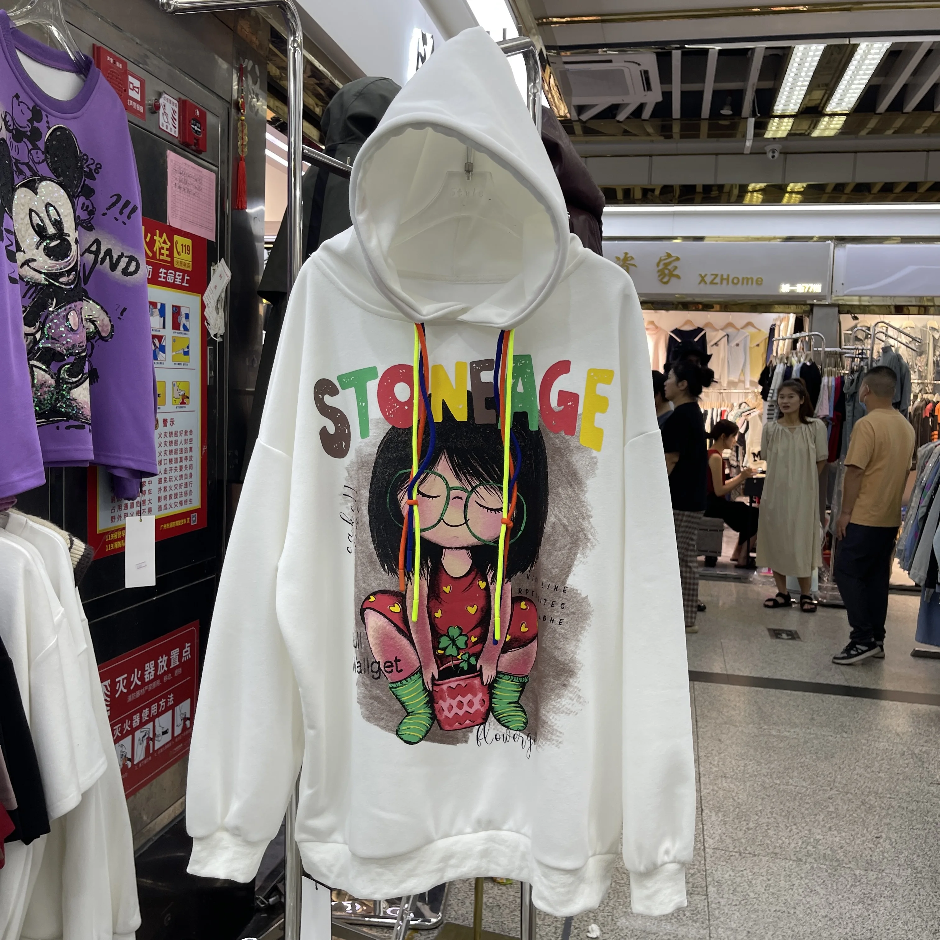 Cartoon Print Hooded Sweatshirt for Women Korean Fashion Street Casual Versatile Loose Pullover Top Trendy Y2k Clothes Hoodie