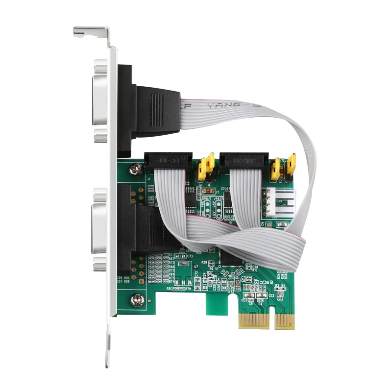 2-poorts RS232 DB9 (2S) PCI Express seriële kaartvoorraadproduct met 5V of 12V uitgangsvermogen