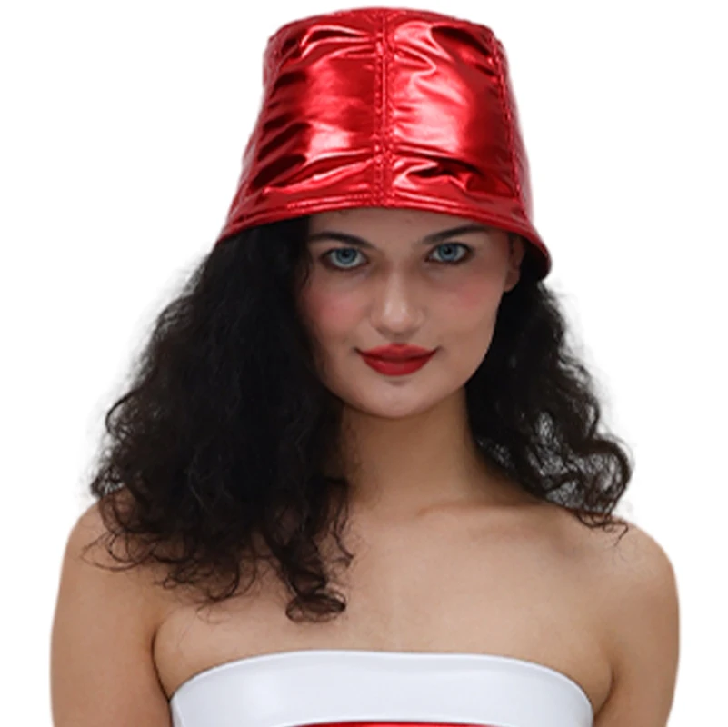 Женская модная рыбацкая шляпа Сверкающая шляпа Светоотражающая шляпа в стиле хип-хоп Rave Металлическая повседневная вечерние танцевальная дискотека Шикарная шляпа Модная винтажная шляпа