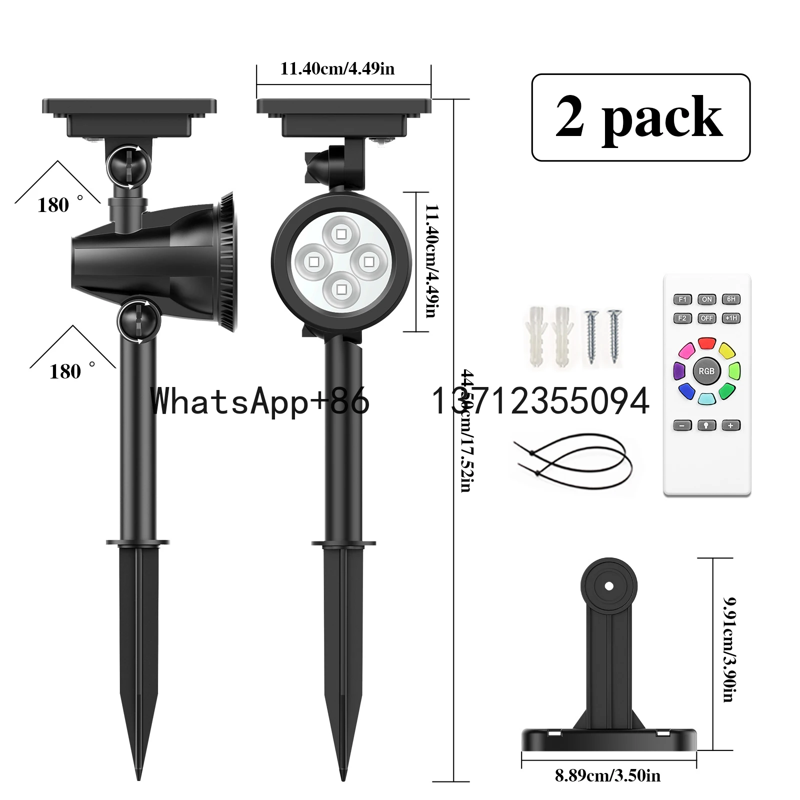 

Solar Powered Pathway LED Light Outdoor Solar Landscape Spotlights 2 in 1 Waterproof