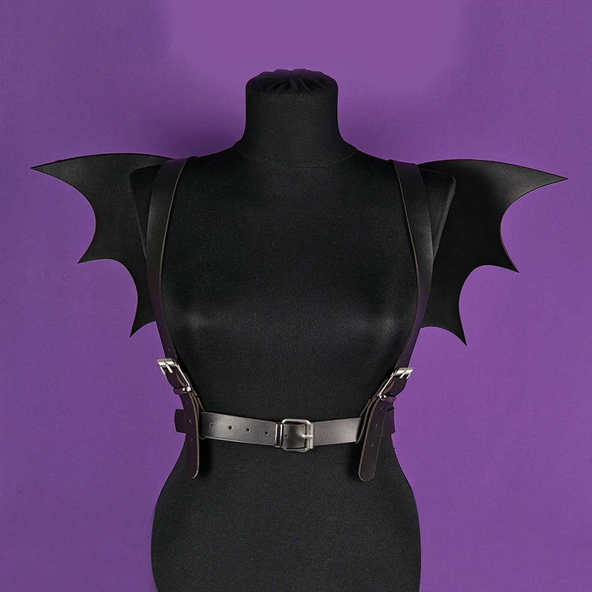 Bat Wings Harness Leather Waist Belt Chest Harness Halloween Costume Waist Harness Wing Harness with Wings Dragon Wings Gothic