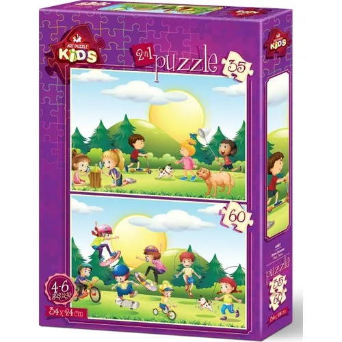 Art Kids Puzzle Game Time 35 + 60 Piece Jigsaw Puzzle