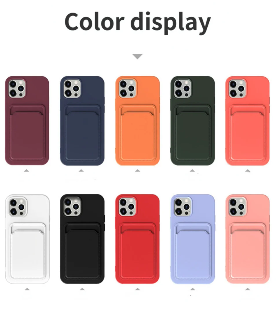 Handy hülle für iPhone 16 Pro Max Hülle iPhone 12 Mini TPU gefrostete weiche Schutzhülle iPhone 14 Karten tasche 15 plus – Detail 1