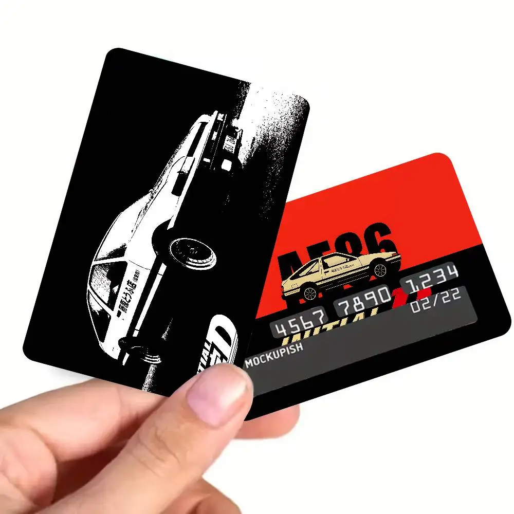 Initial D Anime Anime Spend or Save Funny Shell On Off Ultra Thin No Fade Sticker Skin Cover Film for Debit Credit Card
