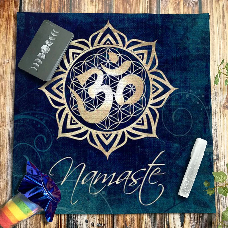 Crown Chakra Tarot Tablecloth Velvet Altar Cloth Pagan Fortune Astrology Flower of Life Mandala Oracle Card Pad Drop Shipping