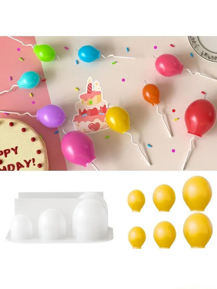 QX2E 6 Cavities Balloon Shaped Silicone Molds Silicone Dishwasher Safe