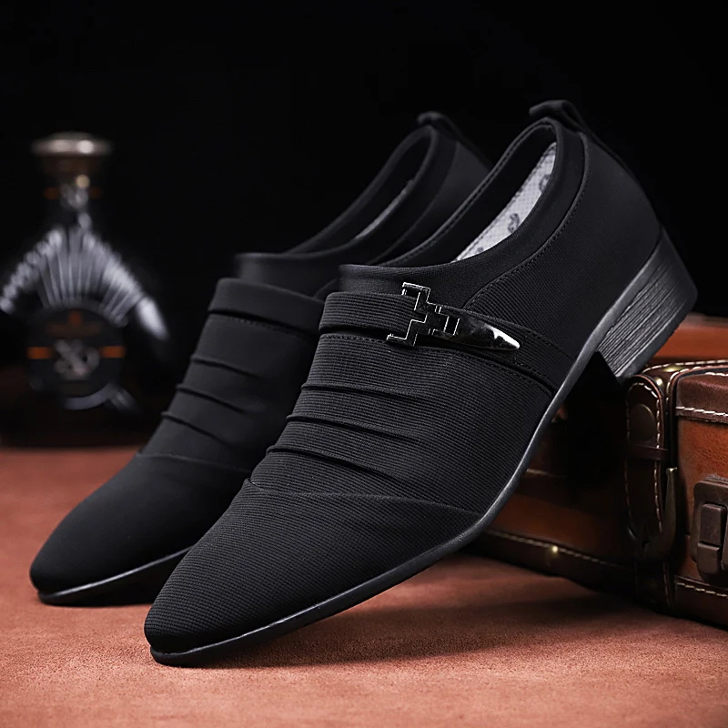 Men\'s Spring and Autumn Business Casual Dress Leather Shoes