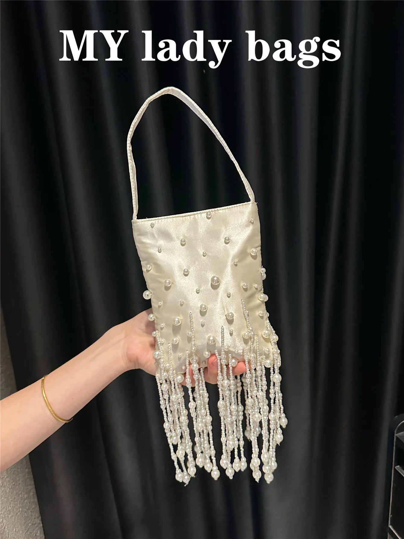 

Сумка ручной работы с жемчугом и бусинами, сумка-ведро с кисточками, роскошная шелковая сумка, женская тканая сумка для вечеринки, свадьбы, вечера, маленькая коробка, сумка-корзина