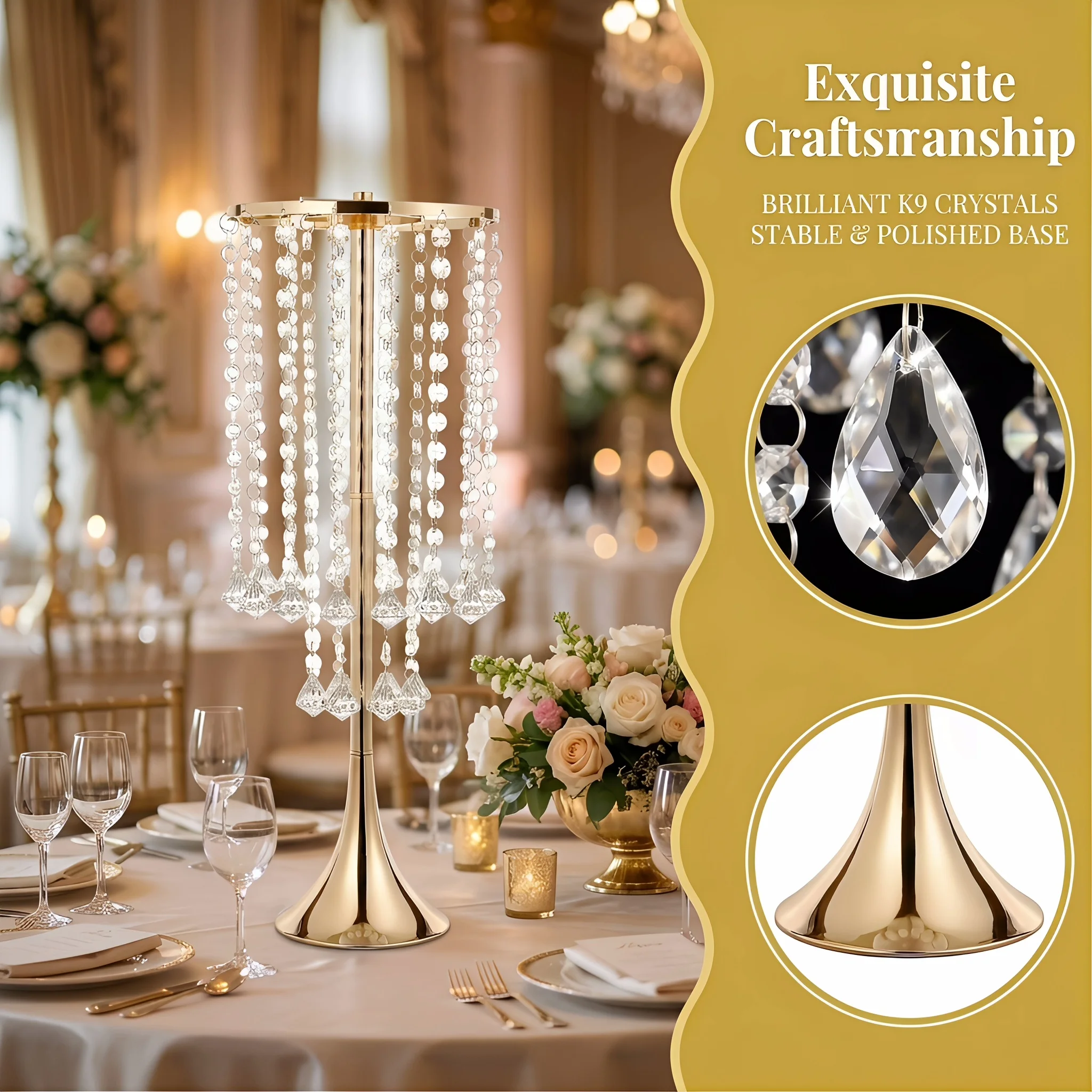 2/10pcs 럭셔리 크리스탈 플라워 스탠드 21.9 - Candle Supplies Luxury 리뷰 및 가격