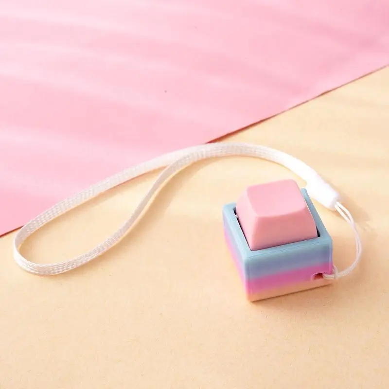 Lebendige Farben, Tastatur-Tasten als Fidget-Spielzeug, angenehmes taktiles Feedback, tragbares Schlüsselband zur Stressbewältigung, ideal für Büro, Schule und den täglichen Gebrauch. – Detail 9