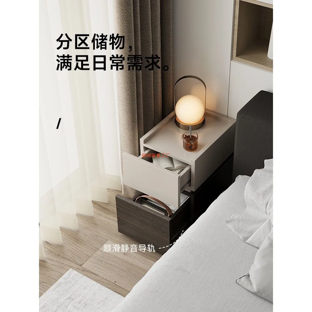 Bedside table simple modern bedroom household small apartment mini narrow cabinet light luxury